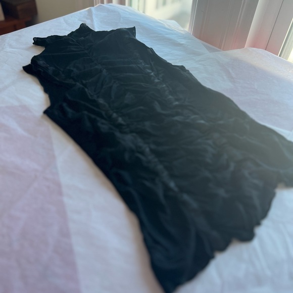 VTG sheer S mesh ruched with satin ribbon high neck clubbing dancing date night - Picture 2 of 12